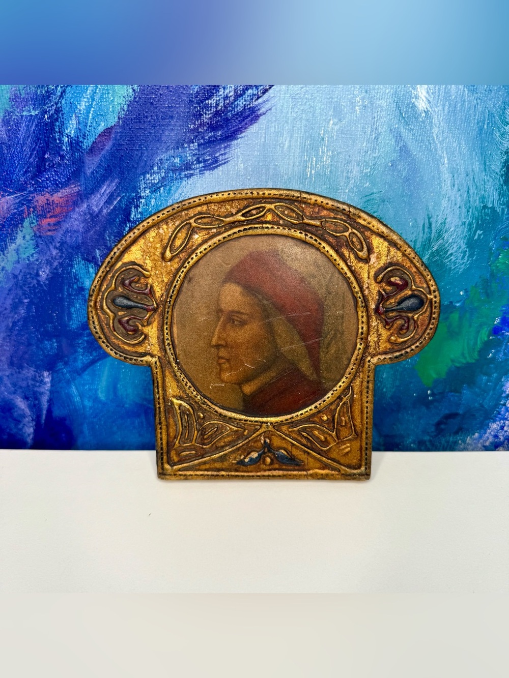 Dante Alighieri Icon Florentine Style Wall Hanging Vintage Italian Art Nouveau